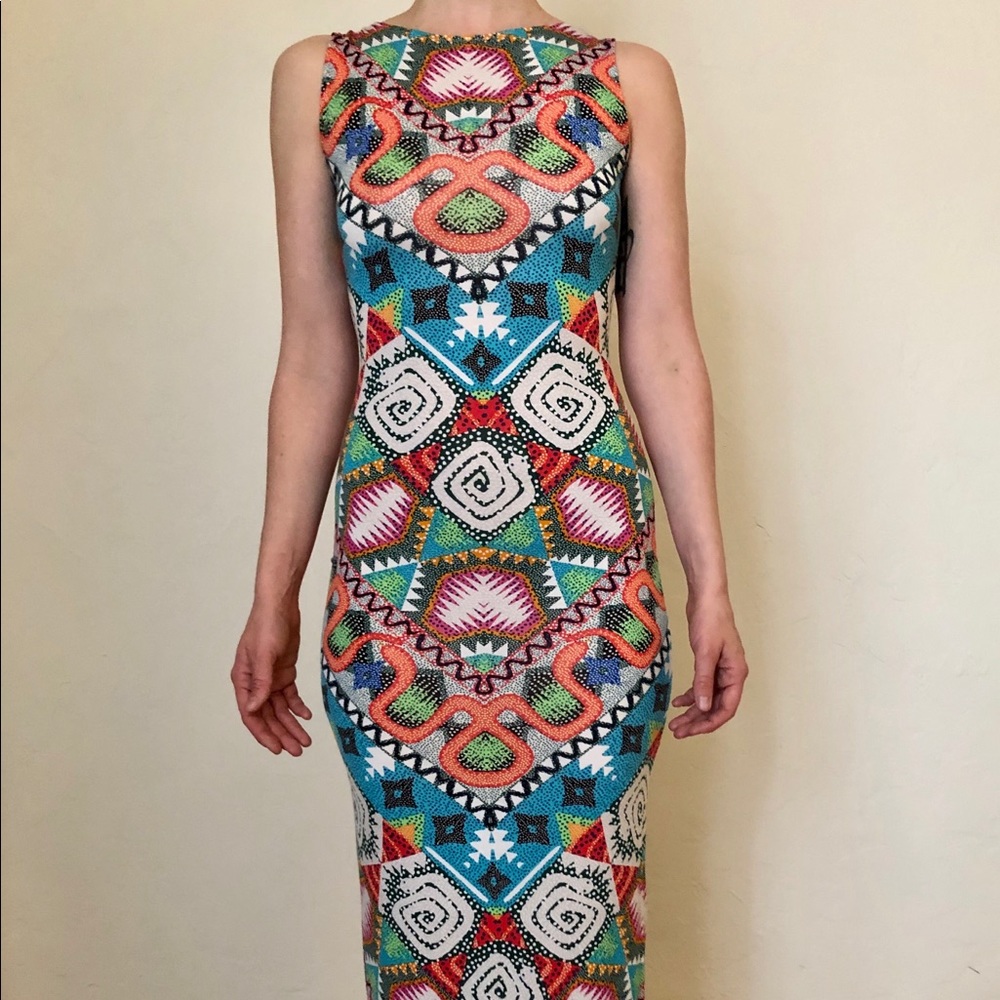 Mara Hoffman multi color snake maxi dress sz S